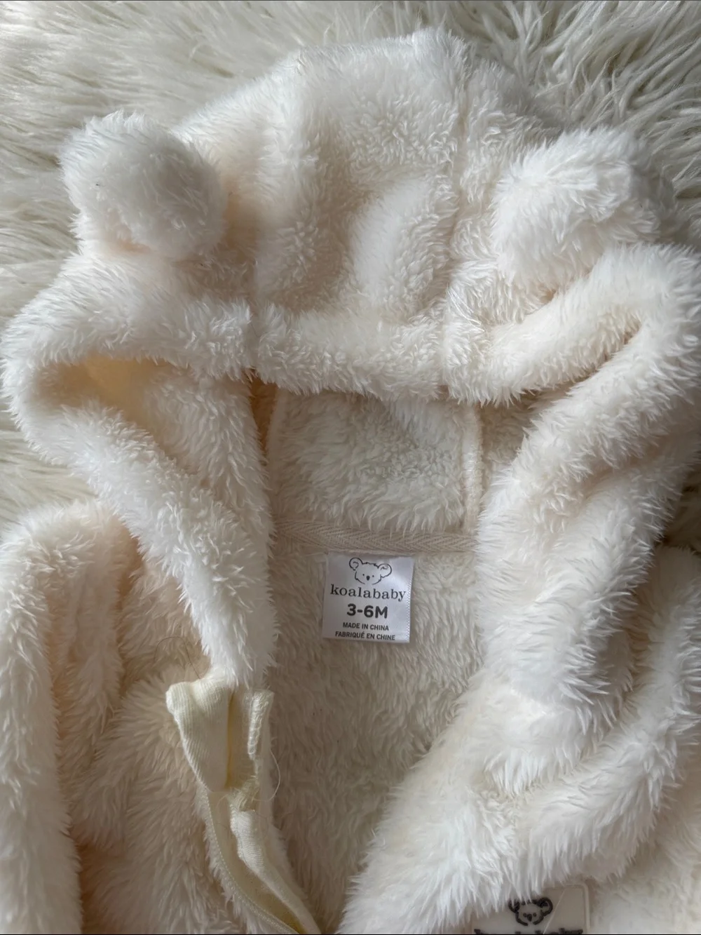Cozy Bear Footed One-Piece in Cream - Infant